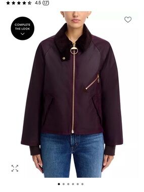 Barbour Arlene Wax Jacket Merlot with Gold Hardware